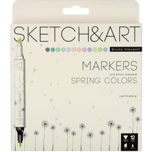 Visconti Brush Pen Çift Taraflı Marker Kalem Seti 12LI 22-0076/08