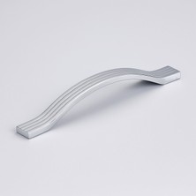 Badem10 Akasya 192 mm Krom Gümüş Çizgili Metal Mobilya Çekmece Dolap Kapak Kulpu Paslanmaz Kulpları Kulbu