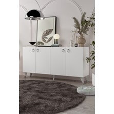 Cantek Dizayn 8201KB150-1CT Konsol, Tv Ünitesi Beyaz-Gümüş