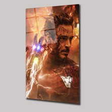 SteelArtDec Iron Man ve Nano Eldiven - Cam Tablo - DEG0216