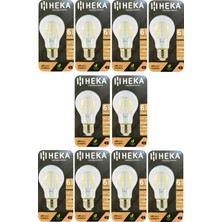 Avarson (10 Adet) Heka 6W (51W) 6500K (Beyaz Işık) E27 Duylu (Kalın Duy) LED Şeffaf Ampul