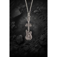IDR Avenged Sevenfold Elektro Gitar Gümüş Kaplama Düz Zincir Kolye