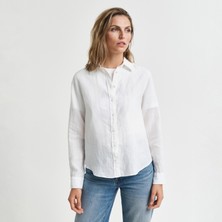 Gant Kadın Beyaz Regular Fit Klasik Yaka Gömlek