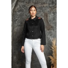 Ravencia Kadın Western Süet Püsküllü Nakışlı Ceket