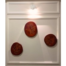 Yaratıcı Sanatlar Atölyesi 3'lü Kütük Oyma Duvar Dekor Seti Doğal Ahşam Palzeme ve El Oyma