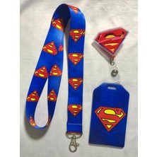 Hediyebum Süperman Boyun Askısı Yoyo ve Dik Kartlık Set