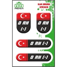 Kan Grubu I Ab Rh(+) Siyah Dörtlü Damla Etiket