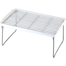 Dolap Içi Raf Düzenleyici, Metal Ayaklı, Plastik Mutfak Rafı, Tezgah Üstü Yer Kazandıran Organizer, 14X30CM