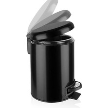 Paslanmaz Elit Pedallı Çöp Kovası Siyah 12 Lt (000302-3)