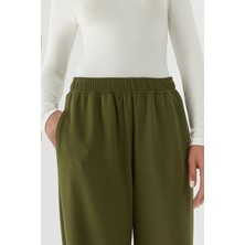 Hiccup Kadın Esnek Bel Modal Touch Jogger Pantolon Haki Yeşil