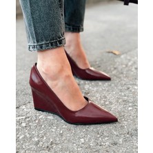 I Love Shoes Mariel Dolgu Topuklu Stiletto Bordo Mat Deri