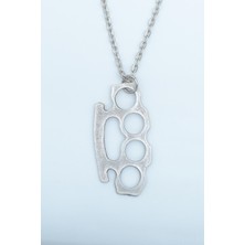 IDR Muşta Gümüş Kaplama Düz Zincir Kolye