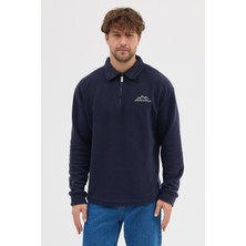 Polo State Erkek Tüylenme Yapmayan Soğuk Geçirmez Sweatshirt Lacivert