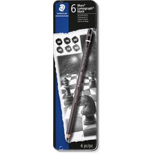 100B G6 Mars Lumograph Black Kurşun Kalem 6'lı Metal Kutuda 8b, 6b, 2 Adet 4b, 2 Adet 2b