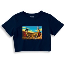 The Lucid Lab Breaking Bad / Rick And Morty Crop Tişört - Lacivert