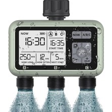 Misda Store 3 Bölgeli Su Zamanlayıcı, Yağmur Gecikmeli Bahçe Hortumu Zamanlayıcı, Manuel Sulama, Çim, Bahçe, Havuz Için Programlanabilir Yağmurlama Zamanlayıcısı