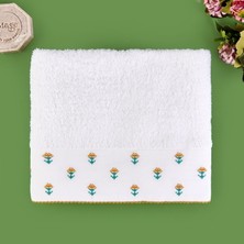 Matmel Soft Urban Delight Braga Yüz Havlusu - Ekru / Hardal - 50X90 cm