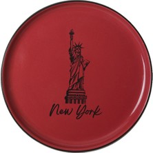 Keramika Ülke Temalı Pasta Tabağı 19 cm 3 Adet