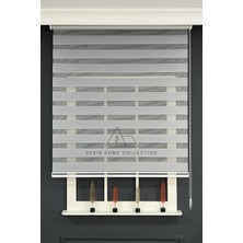 Serin Home Collection Gri Dar Plise Zebra Stor Perde (Dayanıklı Alüminyum Kasa)