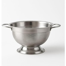 304 Paslanmaz Çelik Süzgeç - Kulplu & Ayaklı Tasarım | Makarna, Sebze ve Meyve Yıkama Kabı - Delikli, Bulaşık Makinesine Uygun