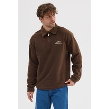 Polo State Erkek Tüylenme Yapmayan Soğuk Geçirmez Sweatshirt Kahverengi