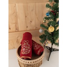 Baveno Home Pamuklu 2'li 45X70 cm Lüks & Modern Nakışlı Hediyelik Havlu Seti Baveno