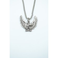 IDR Kartal Gümüş Kaplama Örme Zincir Kolye