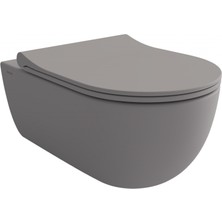 Bocchı Bocchi V Tondo Rimless Asma Klozet Mat Gri Kapak Dahil 1416-006-0128