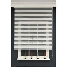 Serin Home Collection Beyaz Dar Plise Zebra Stor Perde (Dayanıklı Alüminyum Kasa)