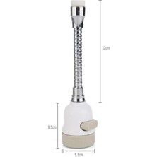 YMV Beyaz 360° Dönerli Fonksiyonlu Mutfak Lavabo Batarya Musluk Başlığı Esnek Turbo Flex