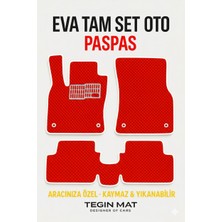 Tegin Mat Designer Of Cars Toyota Rav4 2005-2012 Aracınıza Özel Eva Paspas Kırmızı Beyaz | Kaymaz ve Yıkanabilir Taraftar Oto Paspas