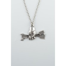 IDR Ok Tutan El Gümüş Kaplama Düz Zincir Kolye