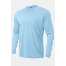 Ghassy Co. Erkek %100 Pamuklu Likralı Esnek Spor Koşu Günlük Antrenman Uzun Kollu Penye T-Shirt