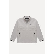 WWF Market Gergedan Yarım Femuarlı Polar - Gri