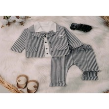 Gültekin Bebe Mini Pakel 3-12 Aylık Erkek Ceketli Üçlü TAKIM-1363300 - Mavi
