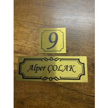 Outdoor One Kapı İsimliği Klasik Ev Dış Kapı İsimliği Çelik Kapı İsimliği Gold0005