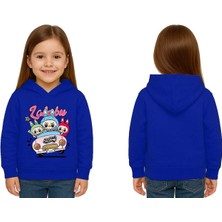 Sedirli Unisex Labubu Baskılı Çocuk Swaetshirt Kapüşonlu 3 Iplik Şardonlu