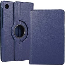 Tab M10 3. Nesil TB-328FU T610 ile Uyumlu Kılıf 360 Dönebilen Standlı Case Lacivert