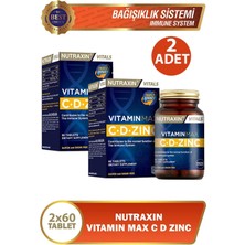 Seddar Collection Nutraxin Vitamin Max C + D Zinc 60 Tablet 2 Adet