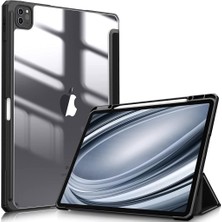 Storemax iPad Pro 13 M4 2024 ile Uyumlu Kılıf Grafiti Şeffaf Kalem Bölmeli A2925 A2926 A3007 Siyah