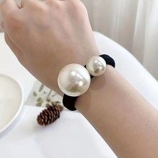 H&E Design Kadın 2'li Ultra Esnek Incili Lastik Toka Seti