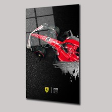 SteelArtDec Leclerc Imzalı F1 Ferrari - Cam Tablo - DEG0129