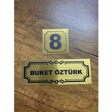 Outdoor One Kapı İsimliği Klasik Ev Dış Kapı İsimliği Çelik Kapı İsimliği Gold0012