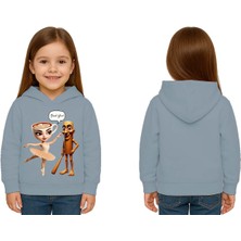 Sedirli Unisex Brainrot Baskılı Çocuk Swaetshirt Kapüşonlu 3 Iplik Şardonlu