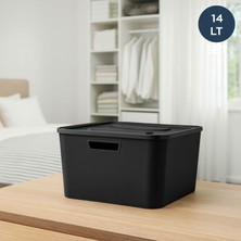 Homing Siyah 14 Lt Organizer Çok Amaçlı Kapaklı Kutu 242304