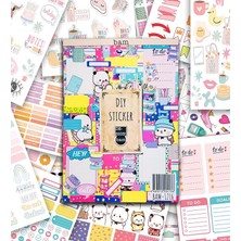 Power My Dıy Sticker Book 24 * 17 cm 16 Sayfa Özel Tasarım Rengarenk Sticker Kitabı