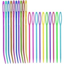 ve Kıvrımlı Plastik Yün Iğnesi 20 Adet 1 Paket Plastik Dikiş Dokuma Iğnesi Kavisli Iplik Iğne Goblen