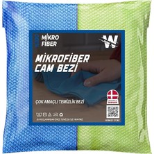 Misda Store - Mikrofiber Oto Cam Bezi 2'li Paket, Araba Pencere Temizlik Havlusu, Baklava Desenli Özel Kesim 50X70 cm (Mavi-Yeşil)