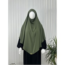 Erasra Class Tek Kat Medine Ipegi Pratik Bağlamalı Üçgen Sufle Eşarp Yeşil Hijab ( Hac ve Umre Için Uygundur)