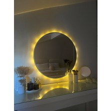 Wallover Design Kablosuz Pilli Ledli Beyaz Mdf Çerçeveii 4mm Kalite Dekoratif Ayna (Piller Hediye)